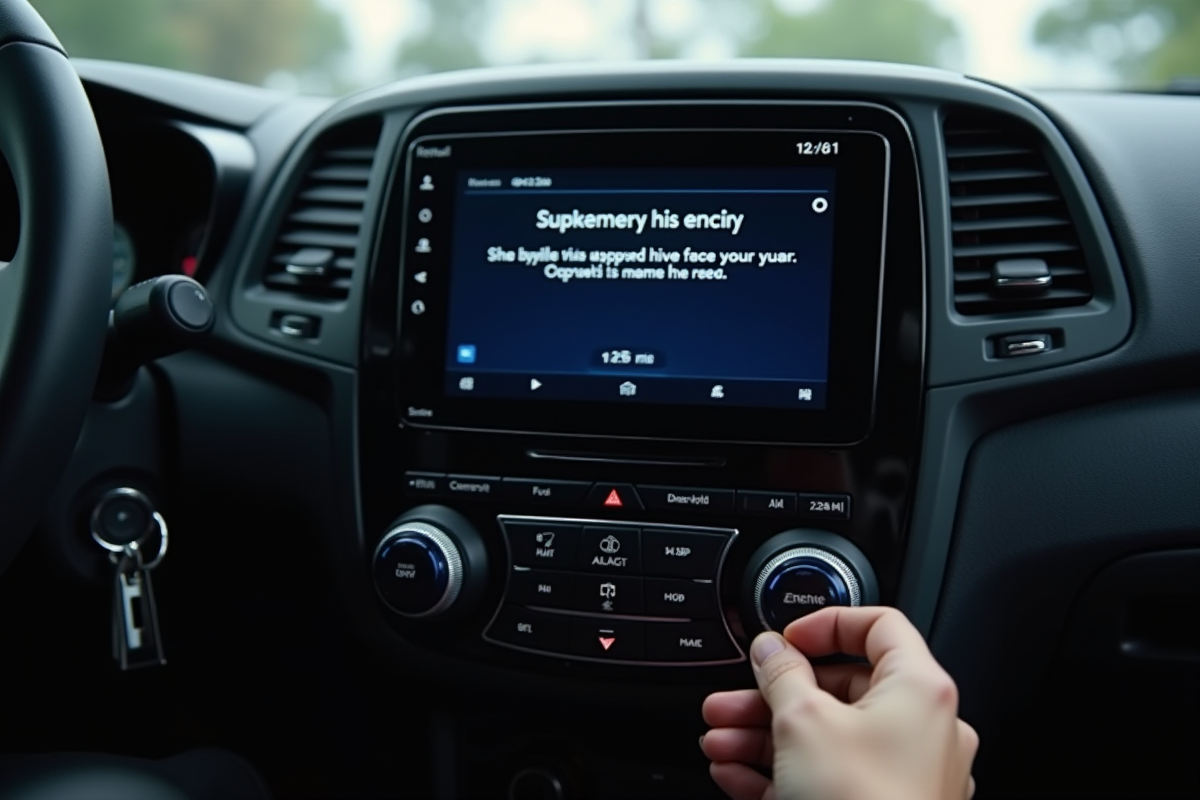 Gros plan sur la console radio Renault affichant une erreur de code