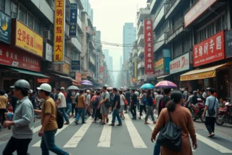 Rue bondée d'une mégapole asiatique illustrant la densité de population des pays les plus peuplés du monde