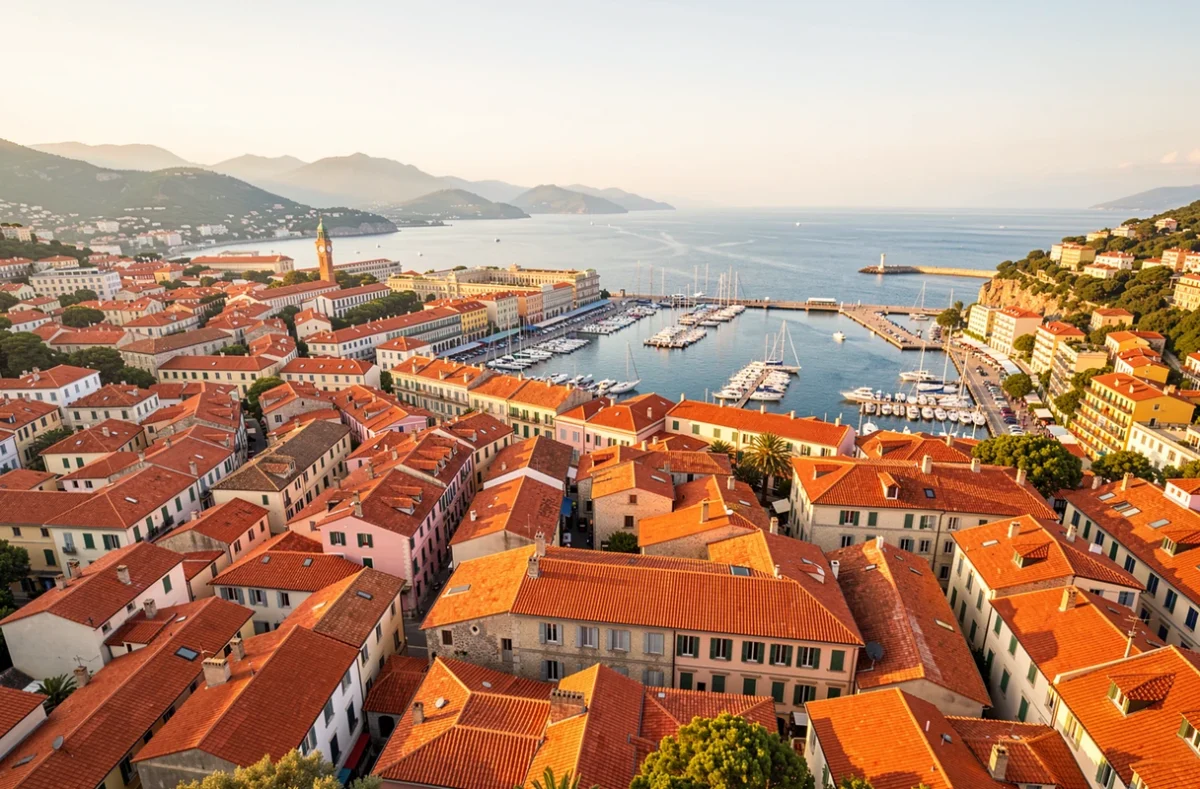 Panorama du Vieux-Nice et du port depuis la colline du Château