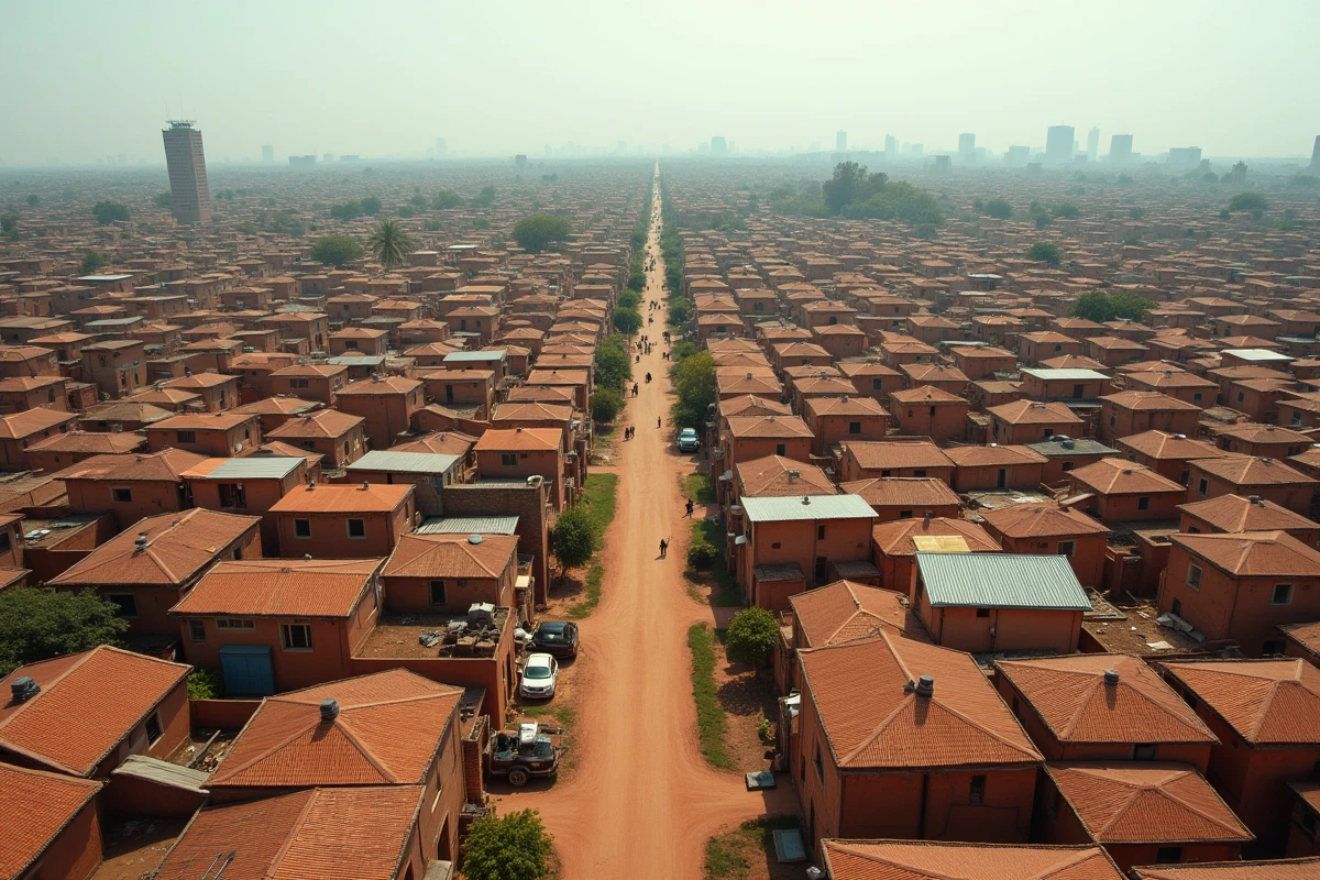 Vue aérienne d'une ville africaine en forte croissance démographique illustrant les pays les plus peuplés en 2026